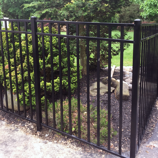 54" Light Commercial in Satin Black (textured) 1" x 5/8" Pickets Style UAF-200